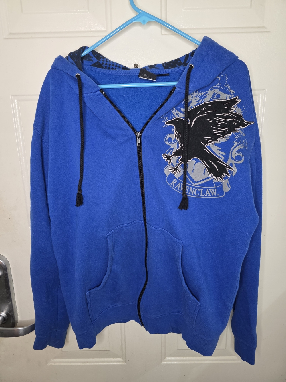 Harry Potter Ravenclaw Blue Zip-Up Hoodie Size Medium